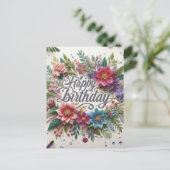 Superbe Beauté Florale Anniversaire Carte postale (Debout devant)