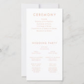 Superbe Boho Floral Wedding Programme (Dos)