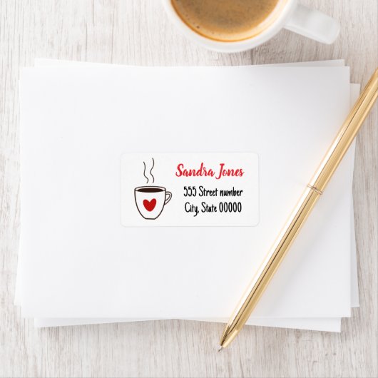 Superbe café étiquette de adresse (En situation)