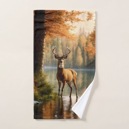 Superbe canard à douze points dans les eaux d'auto (Serviette à main)