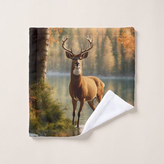 Superbe canard à douze points dans les eaux d'auto (Gant de toilette)