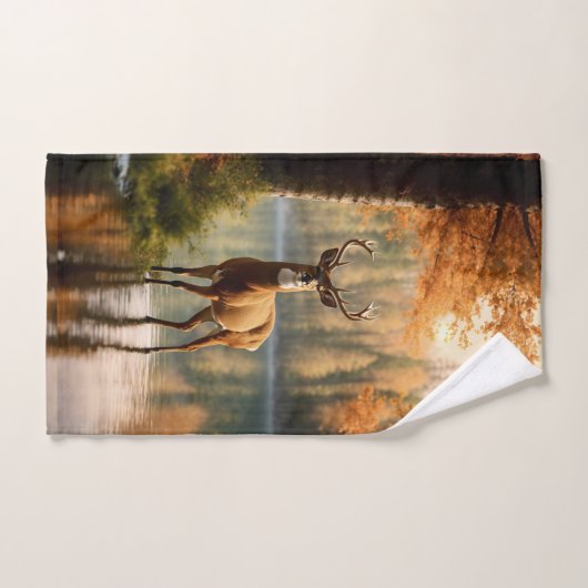 Superbe canard à douze points dans les eaux d'auto (Serviette à main)