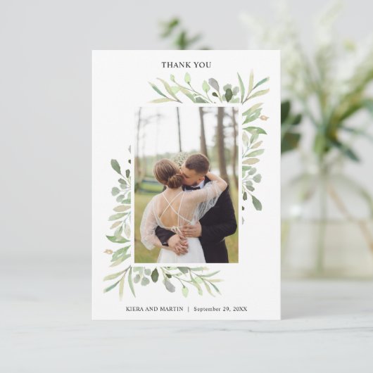 Superbe Carte de remerciements photo Mariage Ecaly (Debout devant)