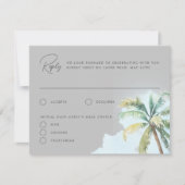 Superbe carte de réponse Mariage Tropical Beach Is (Devant)