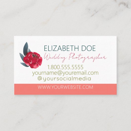 Superbe Carte de visite Floral brillant (Dos)