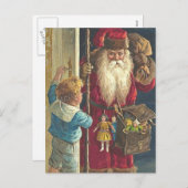 Superbe carte postale de Noël Père Noël victorienn (Devant / Derrière)