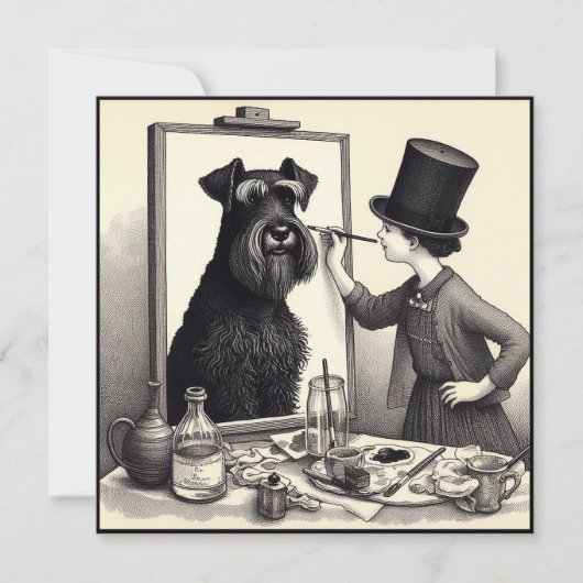 Superbe Carte pour notes de photos Schnauzer (Devant)