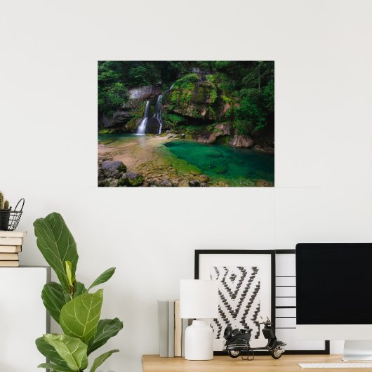 Superbe cascade Virje, Slovénie Poster (Bureau à domicile)