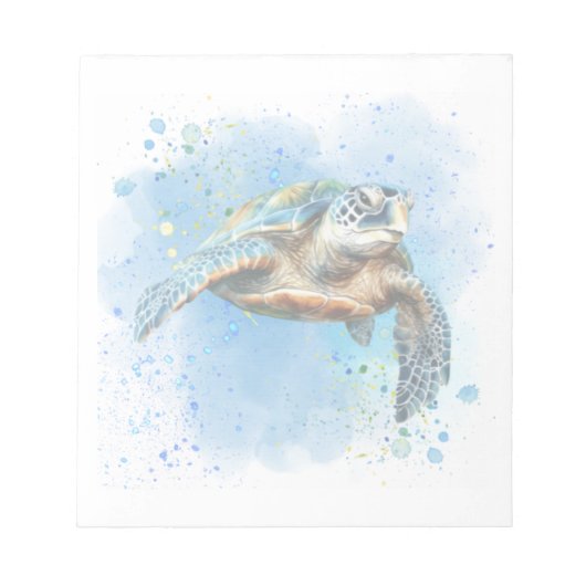Superbe conception de tortue de mer sur bloc-notes (Devant)