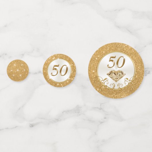 Superbe Confetti du 50e anniversaire d'or, Table (Devant)
