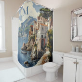 Superbe Côte d'Amalfi Italie rideau de douche Pitt (En situation)