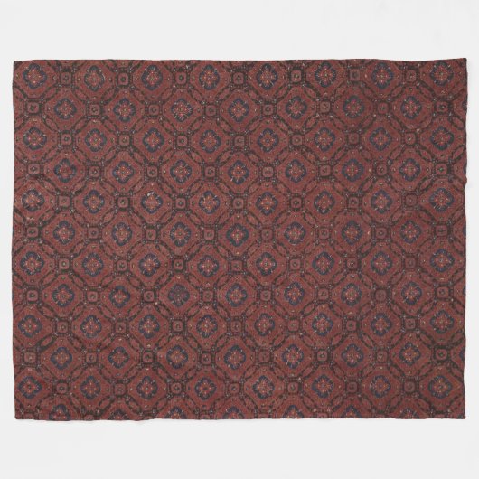 Superbe couverture en polaire Batik rouge et bleu (Devant (Horizontal))