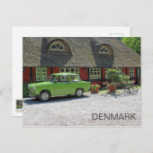 Superbe Danemark avec carte postale de voiture Tra (Devant / Derrière)