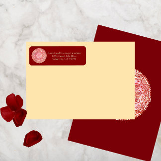 Superbe étiquette d'adresse de retour Mehndi