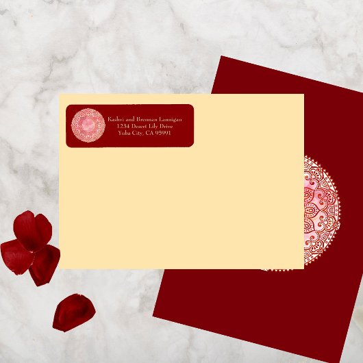 Superbe étiquette d'adresse de retour Mehndi