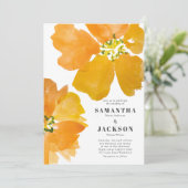 Superbe Faire-part de mariage de fleurs d'aquarell (Debout devant)