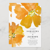 Superbe Faire-part de mariage de fleurs d'aquarell (Devant / Derrière)