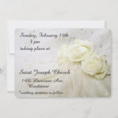 Superbe Faire-part de mariage de Roses Blanches (Dos)