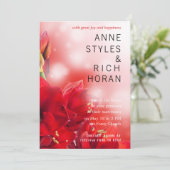 Superbe Faire-part de mariage Floral Rouge (Debout devant)