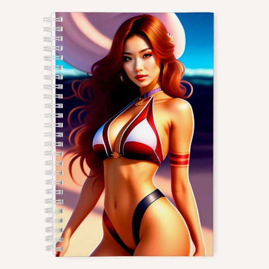 Superbe femelle rousse posant comme Carnet bikini (Recto)