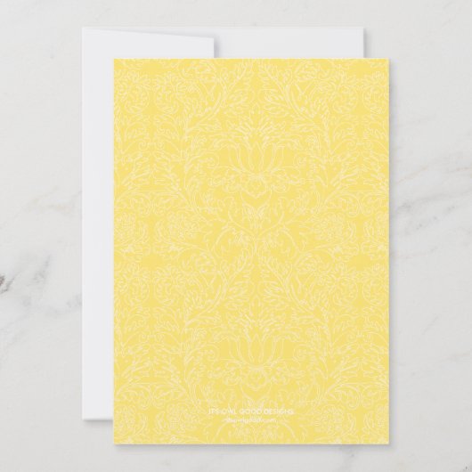 Superbe Floral Party Invitation (Jaune) (Dos)
