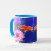 Superbe Gerberas Mug Trois Couleurs - Peinture (Devant gauche)