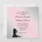 Superbe Gris et rose Faire-part de mariage (Devant)