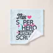 Superbe infirmière Superhero dire la typographie (Gant de toilette)