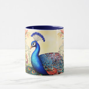 Superbe Monogramme Personnalisé Peacock Mug