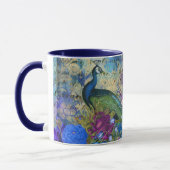 Superbe Monogramme Personnalisé Peacock Mug (Gauche)