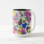 Superbe Mug bicolore Pansie, 15 oz (Devant droit)