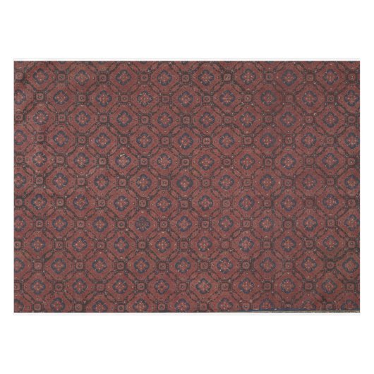 Superbe nappe de batik florale rouge et bleu (Devant (Horizontal))