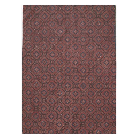 Superbe nappe de batik florale rouge et bleu (Devant)