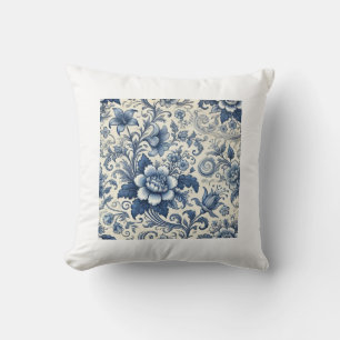 Superbe oreiller à jetons Blue Floral