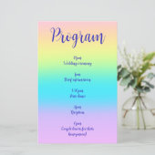 Superbe Pastel Rainbow Gradient Wedding Programme (Debout devant)