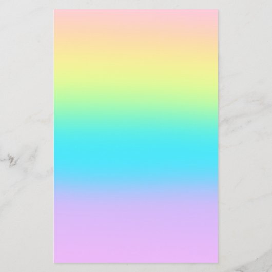 Superbe Pastel Rainbow Gradient Wedding Programme (Dos)