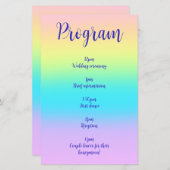 Superbe Pastel Rainbow Gradient Wedding Programme (Devant / Derrière)