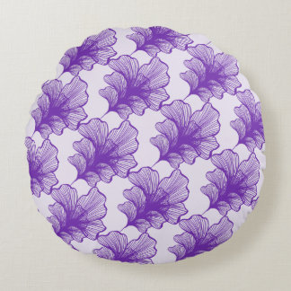 Superbe Pétales violets Coussin rond
