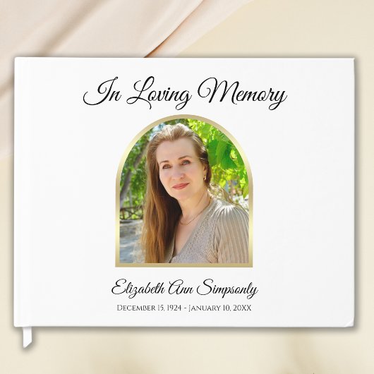 Superbe photo Memorial Funeral Livre blanc d'invit