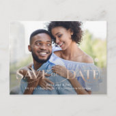 Superbe Photo Swirl Enregistrer La Date Carte Post (Devant)
