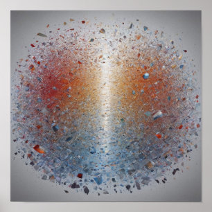 Superbe Poster de la Nébuleuse Galaxie Orange Bleu