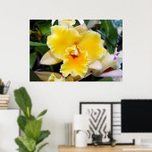 Superbe Poster d'orchidée exotique jaune (Bureau à domicile)