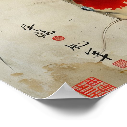 Superbe Poster Nishikigoi Koi Poisson Poisson (Coin)