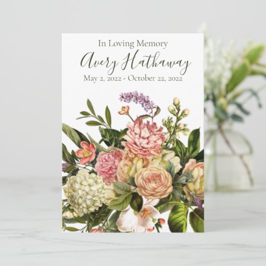 Superbe programme funéraire floral (Debout devant)