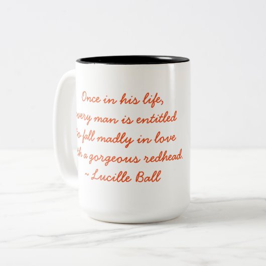 Superbe rousse 15 oz Mug à deux tons (Devant gauche)