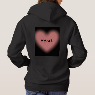 superbe sweat à capuche noir plein de coeur