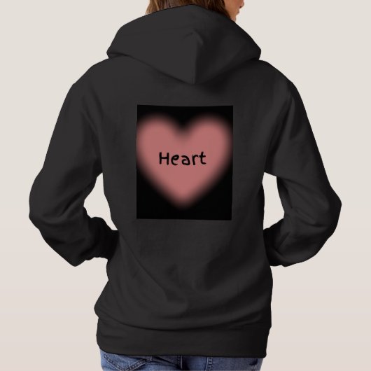 superbe sweat à capuche noir plein de coeur (Dos)