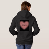 superbe sweat à capuche noir plein de coeur (Dos entier)