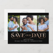 Superbe Swirl 3 Photos Enregistrer La Date Carte P (Devant / Derrière)