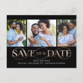 Superbe Swirl 3 Photos Enregistrer La Date Carte P (Devant)